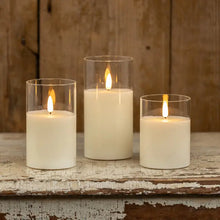 Load image into Gallery viewer, Clear Glass 3D Flame Candle