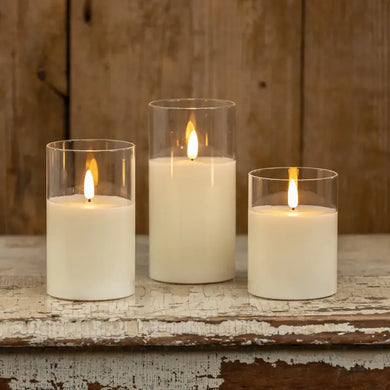 Clear Glass 3D Flame Candle
