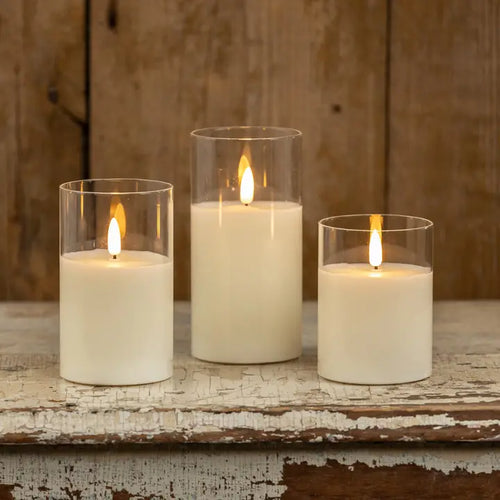 Clear Glass 3D Flame Candle