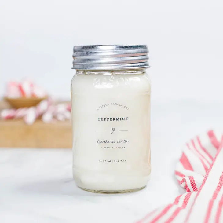 Peppermint Mason Jar Candle
