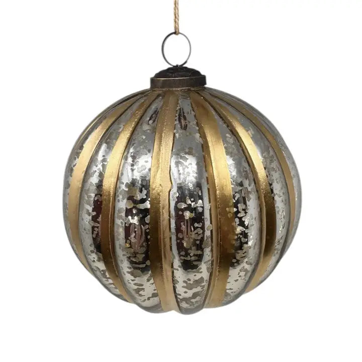 Silver/Platinum Hand Painted Glass Ornament