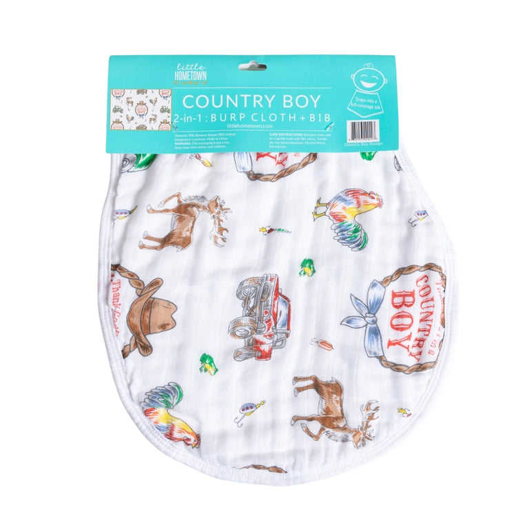 Country Boy 2-in-1 Burp Cloth/Bib