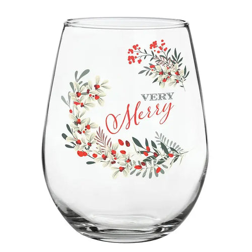 Stemless Wine Glass - Very Merry