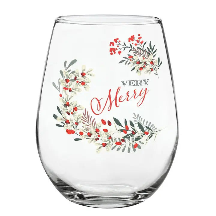 Stemless Wine Glass - Very Merry