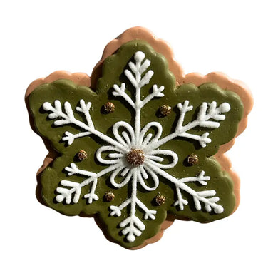 Sage Gingerbread Snowflake Cookie Ornament