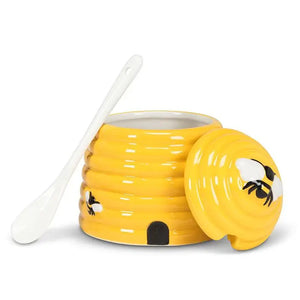 Beehive Covered Jar w/Spoon