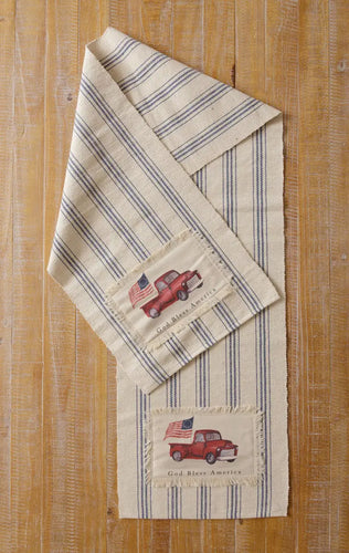 God Bless America Truck Table Runner