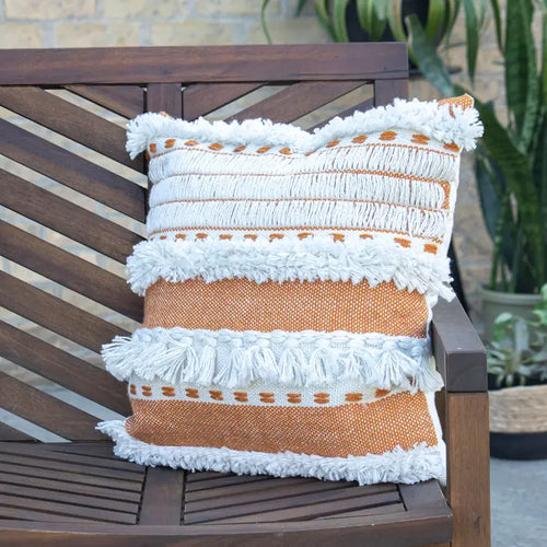 18X18 Hand Woven Liza Pillow Rust