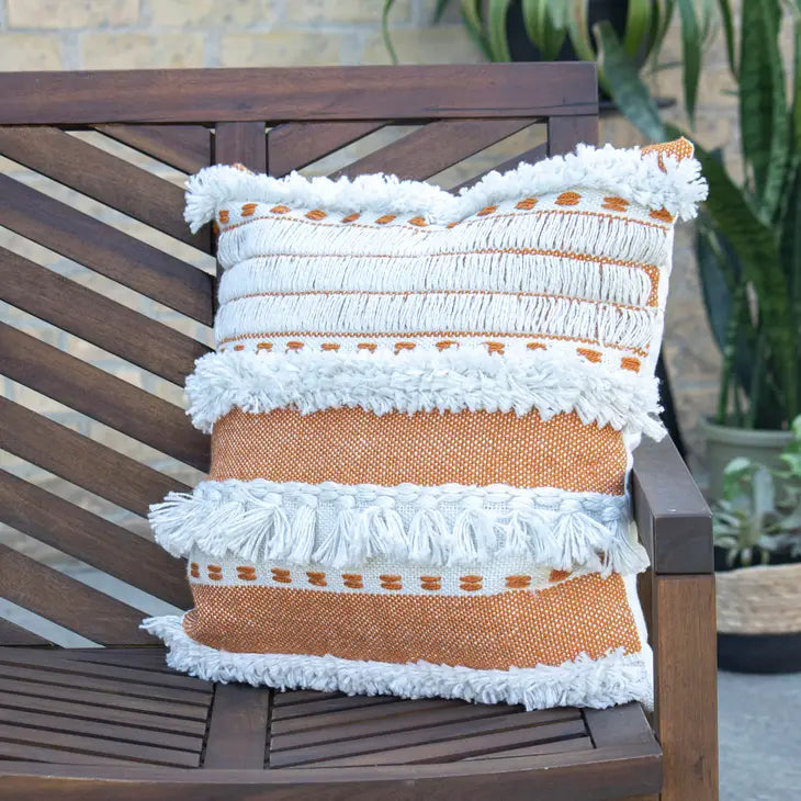 18X18 Hand Woven Liza Pillow Rust