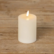 Load image into Gallery viewer, Cream Grooved 3D Flame Candle