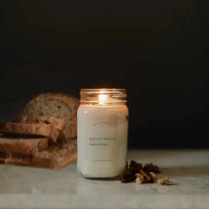 Banana Bread 16oz Mason Jar Candle