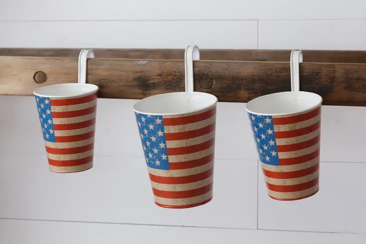 Hanging American Flag Planter