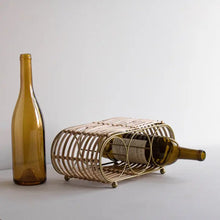 Load image into Gallery viewer, Auberon Rattan Wrap 3 Bottle Wine Holder