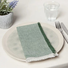 Load image into Gallery viewer, Jade Green Chambray Napkins Set of 4