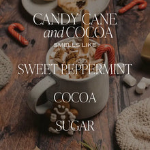 Load image into Gallery viewer, Candy Cane &amp; Cocoa 9oz Soy Candle