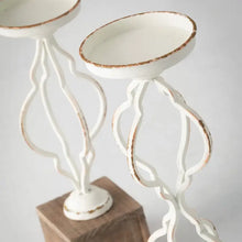 Load image into Gallery viewer, Rustic Wood &amp; Iron Candle Holder