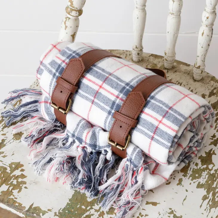 Carry Along Throw - Red, White, and Blue Plaid
