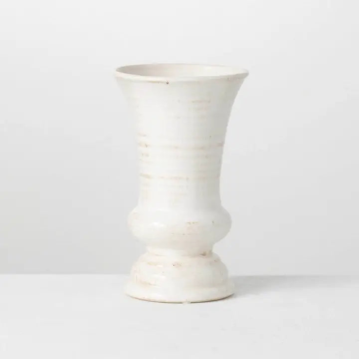 White Ceramic Farmhouse Urn