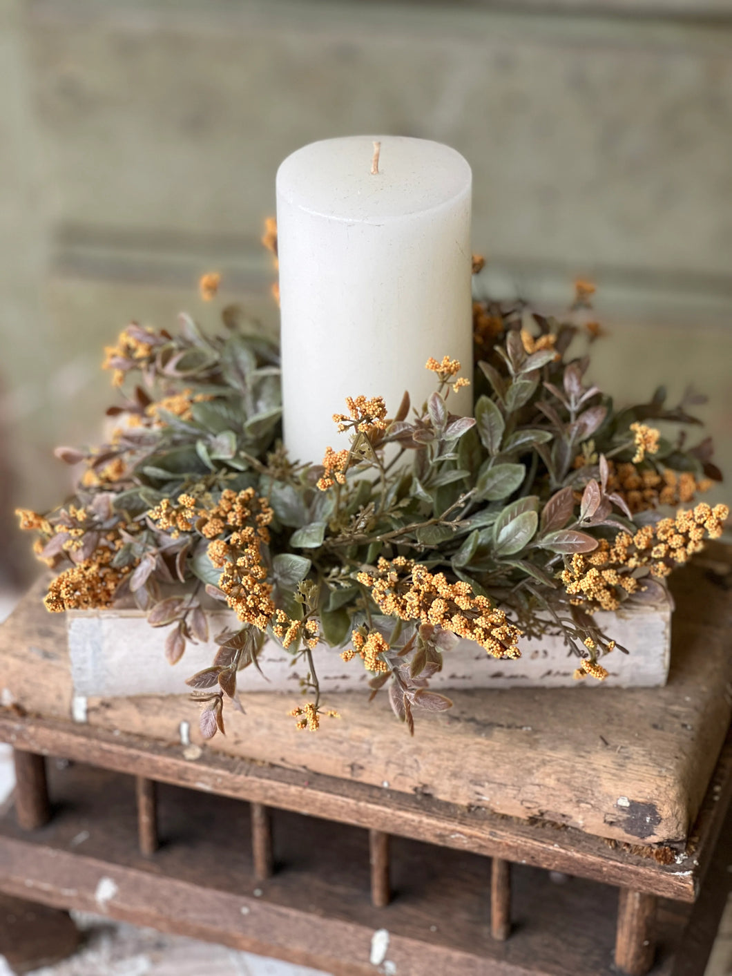 Weatherly Buds Candle Ring Mustard 3