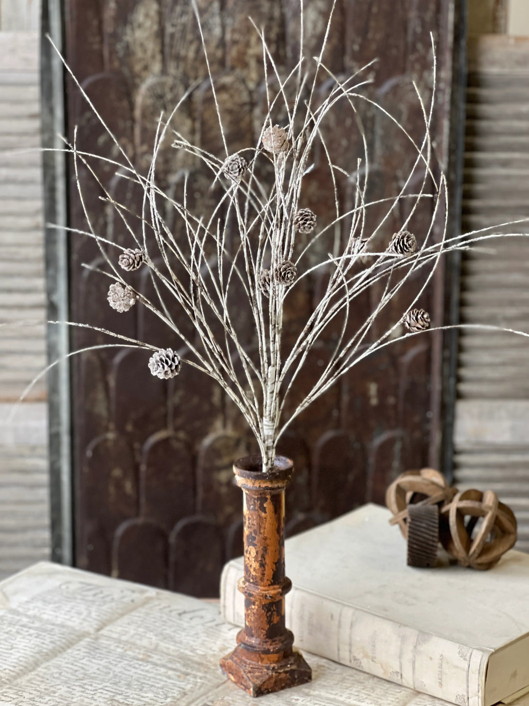 Snowy Birch Twig Spray