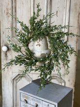 Load image into Gallery viewer, Winter Blues Juniper Candle Ring 12&quot;