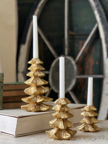 Gilded Fir Tree Taper Holder