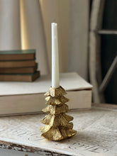 Load image into Gallery viewer, Gilded Fir Tree Taper Holder