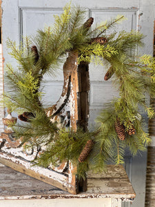 Stone Pine Hemlock Wreath 30"