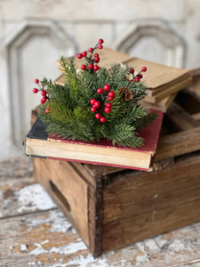 White Spruce w/Berries Half Sphere