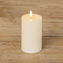 Load image into Gallery viewer, Cream Grooved 3D Flame Candle