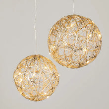 Load image into Gallery viewer, Gold Lighted Hanging Globe