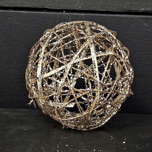 5in Glitter Rattan Twig Ball