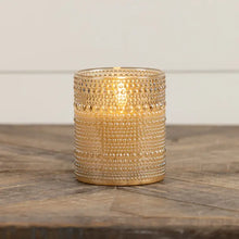 Load image into Gallery viewer, Champagne Dotted Glass 3D Flame Candle