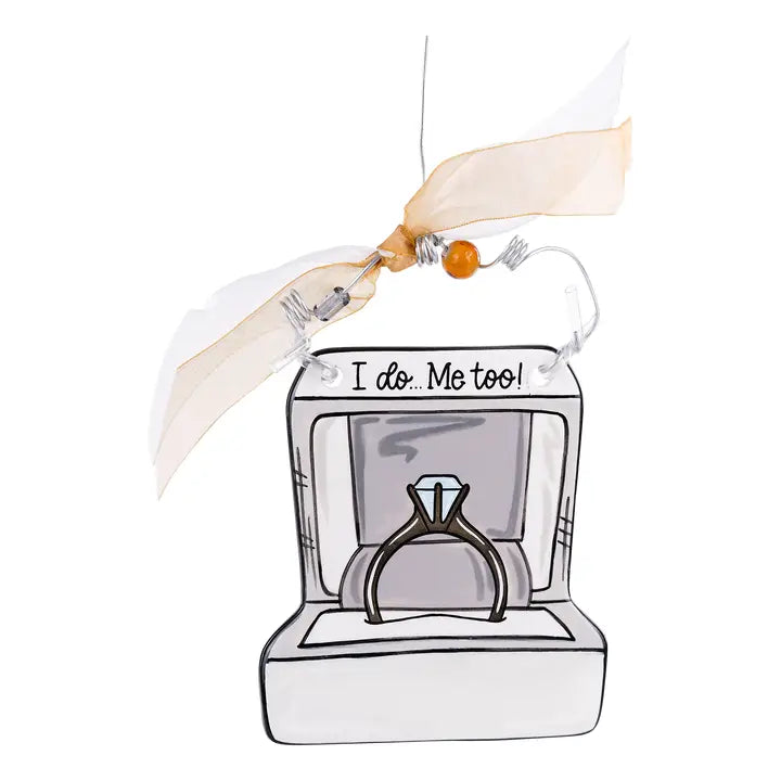I Do Ring Box Flat Ornament