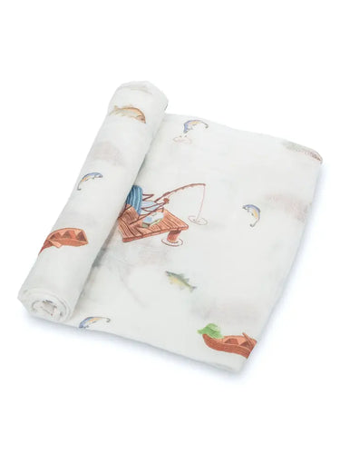 Gone Fishing Swaddle Blanket
