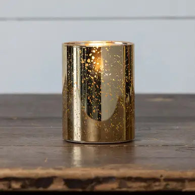 Gold Mercury Glass 3D Flame Candle