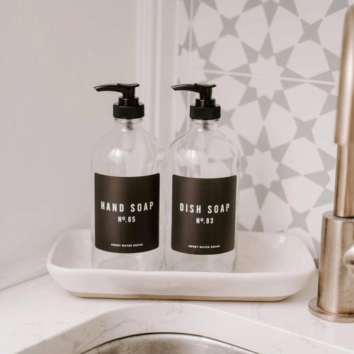 16oz Clear Glass Soap Dispenser