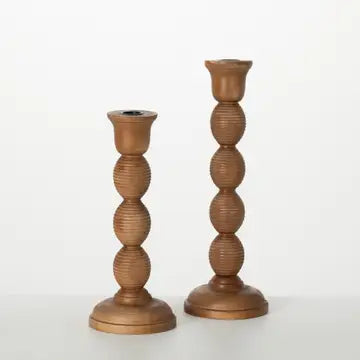 Wood Ball Detail Taper Holder