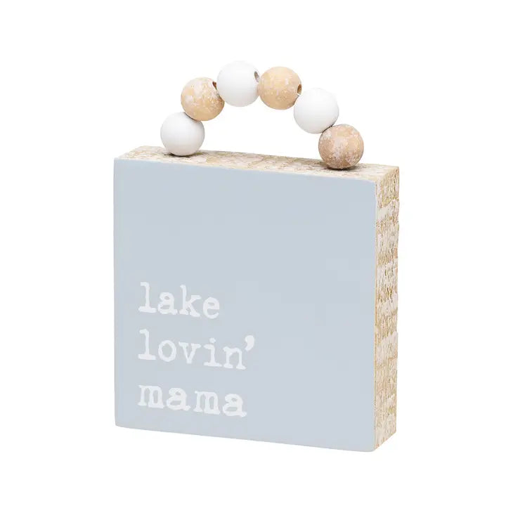 Lake Mama Box Sign w/ Beads