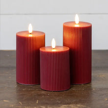 Load image into Gallery viewer, Red Grooved 3D Flame Candle