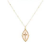 Load image into Gallery viewer, Prayer Cross Necklace Gold/Blush