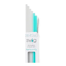Load image into Gallery viewer, Clear &amp; Aqua Swig Straw Pack
