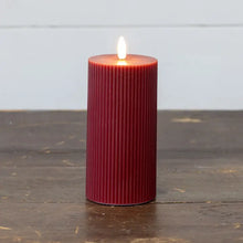 Load image into Gallery viewer, Red Grooved 3D Flame Candle