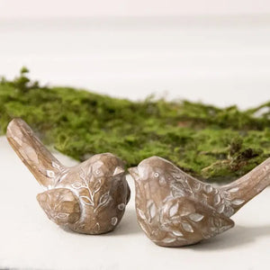 Bird with Embossed Leaf Pattern