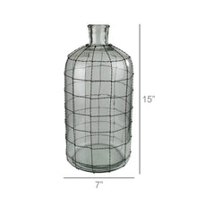 Load image into Gallery viewer, Wire Grid Conde Glass Bottle