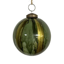 Load image into Gallery viewer, Green Watercolor Glass Ball Ornament