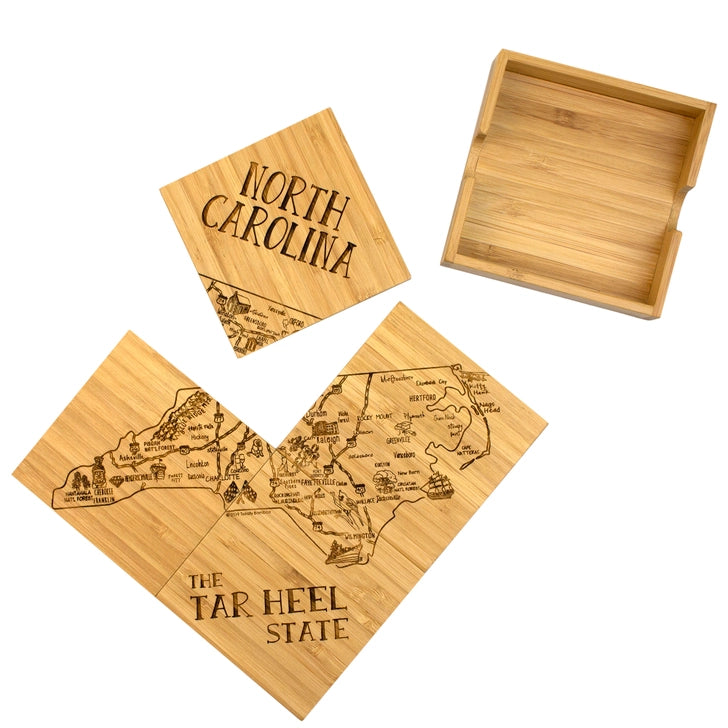 North Carolina Puzzle Coaster Set