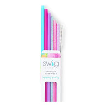 Load image into Gallery viewer, Cloud Nine Glitter Reusable Straw Set