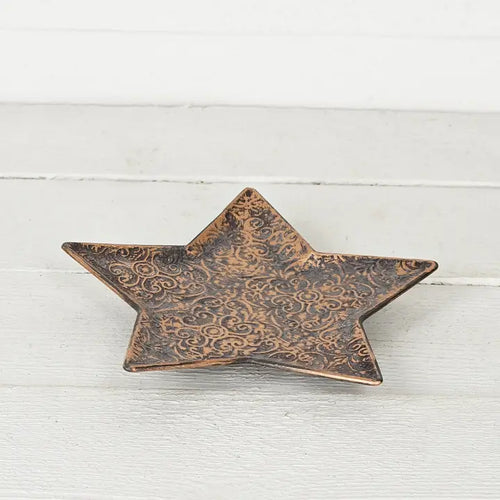 Bronze Embroidered Metal Star Plate
