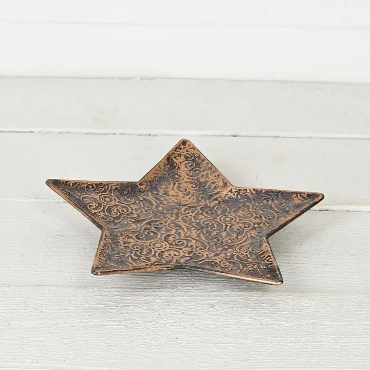 Bronze Embroidered Metal Star Plate